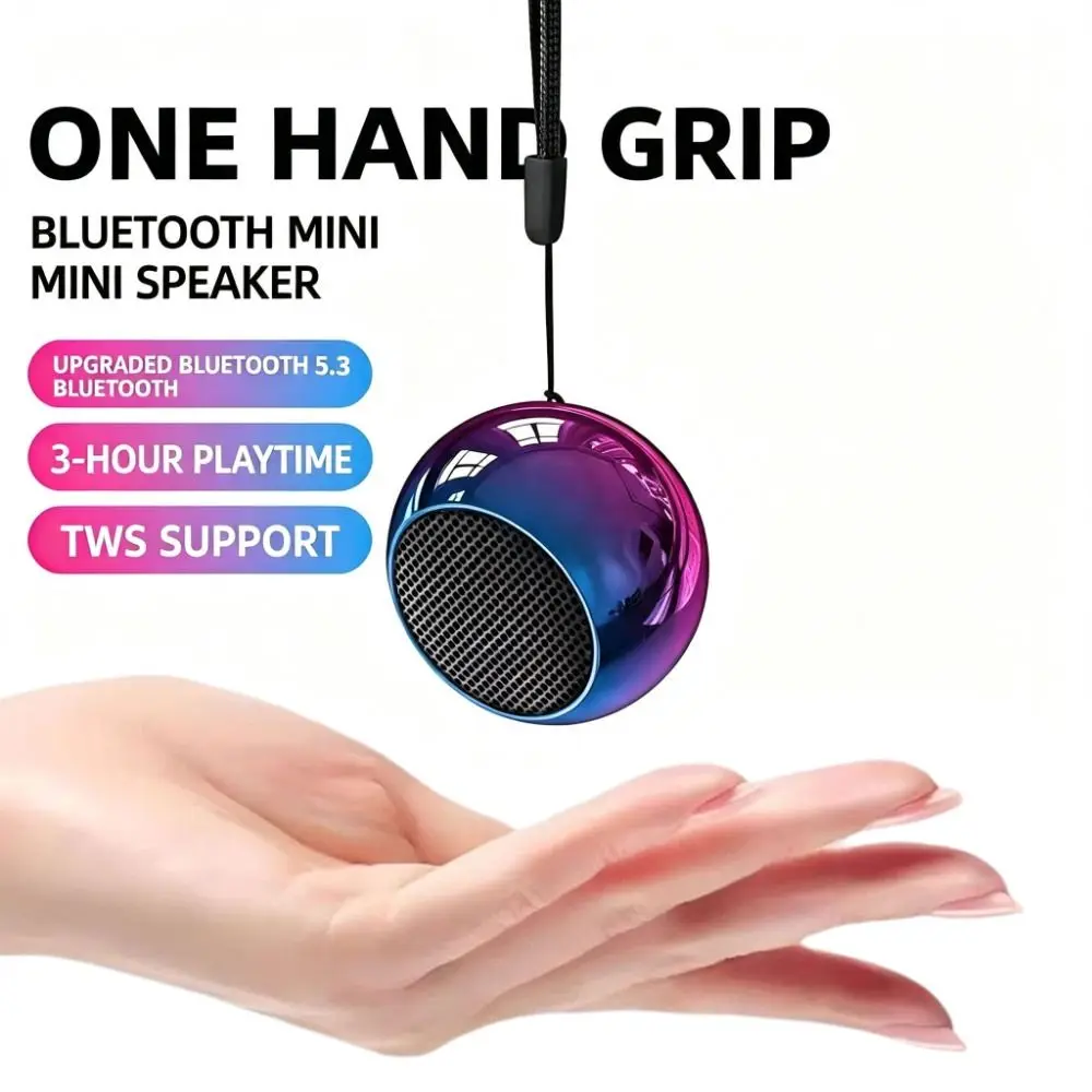 Mini Bluetooth Speaker Keychain Metal Shell Dual Color Portable Speaker Keychain Compact Size Stereo Sound Mini Speaker Keychain