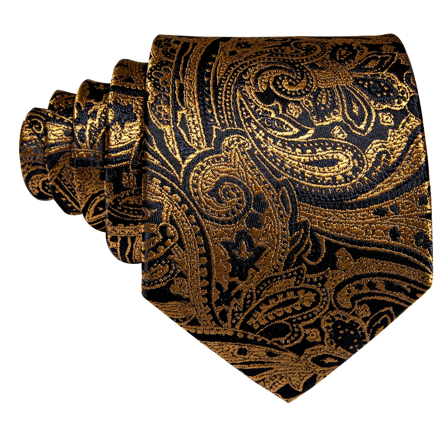 Corbata de diseñador para hombre, corbata de Jacquard, conjunto de gemelos cuadrados de bolsillo, Floral negro dorado para hombre, regalo de fiesta de negocios de boda