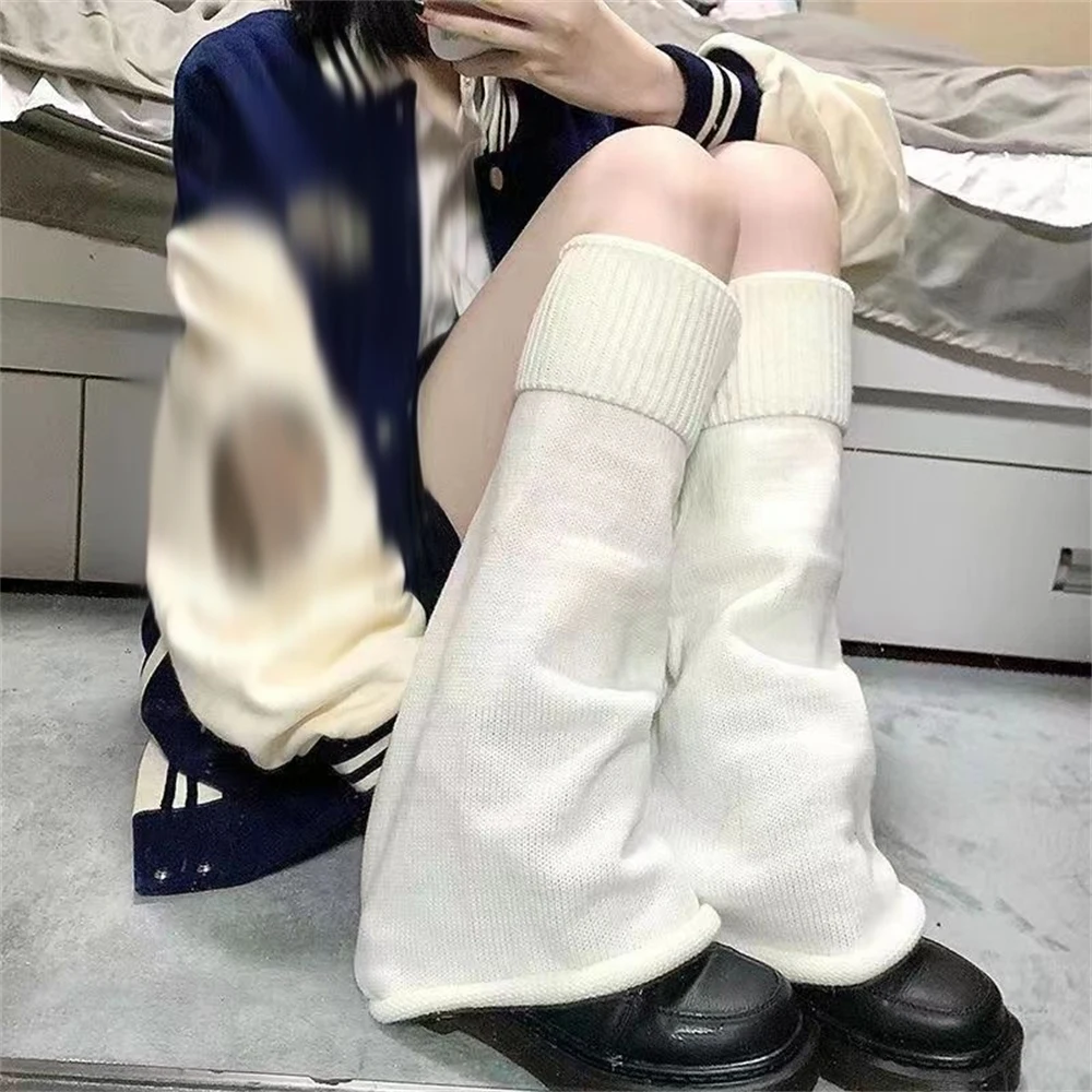 Girls' Spring Sweet Mid-tube JK knitted Pile Socks Student Japanese Korean Version Knitted Leg Warmers Female Lolita Foot Covers