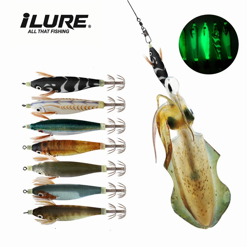 Webfoot Octopus Egi 2 pz 10cm 9g orizzontale luminoso calamari Jig Bait seppie artificiali calamari gancio esche da pesca in mare