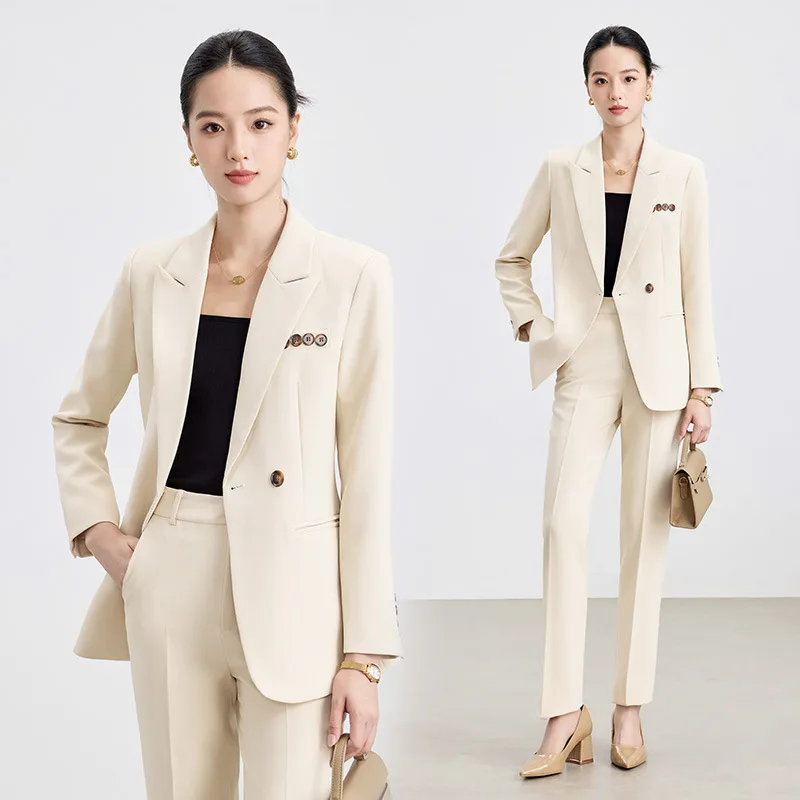 Women's new suit set, elegant goddess style, beauty salon front desk manager workwear, professional formal jacket, work uniform
