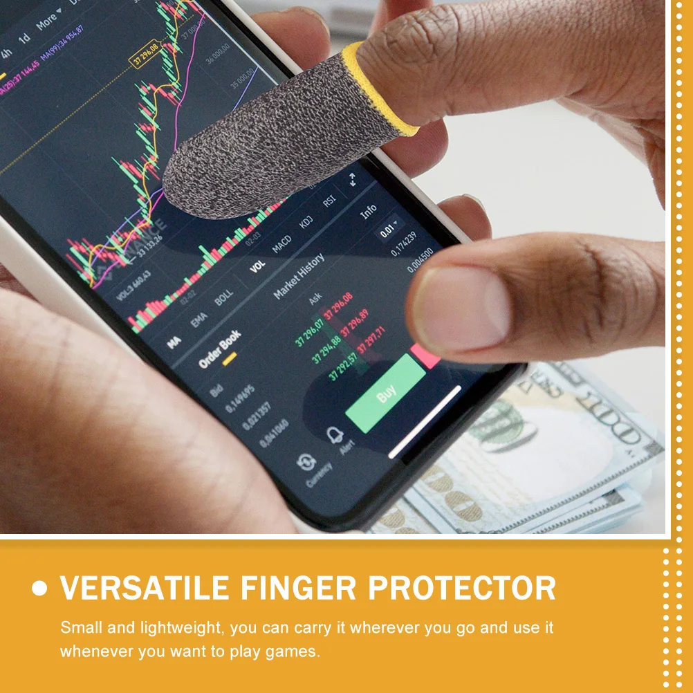 

18Pairs Finger Sleeves for Gaming Anti-Slip Sweat-Resistant Ergonomic Design Breathable Flexible Fit Finger