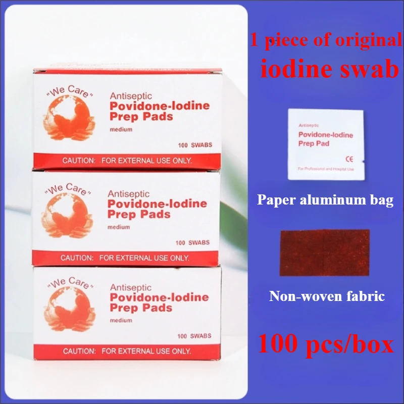 Iodine Disinfectant Wet Wipes, First Aid Supplies or for Cleaning and Disinfecting Wounds and Abrasions When Traveling