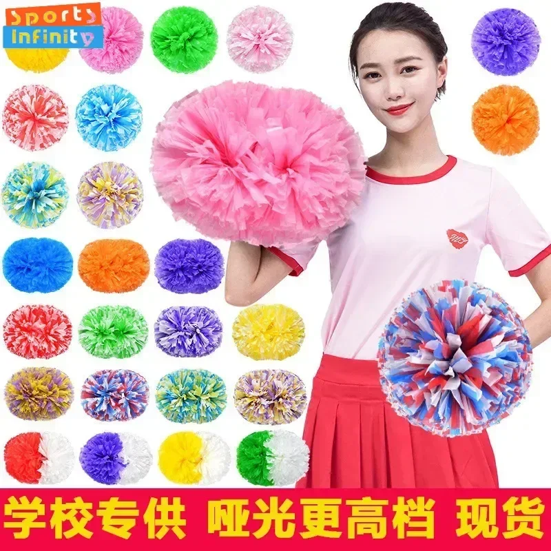 Colorful Handle Cheerleader Pom Poms Big Cheer Balls Silver Gold Hand Dance Pom Pom Cheerleading Accessories for Women Girl Kids