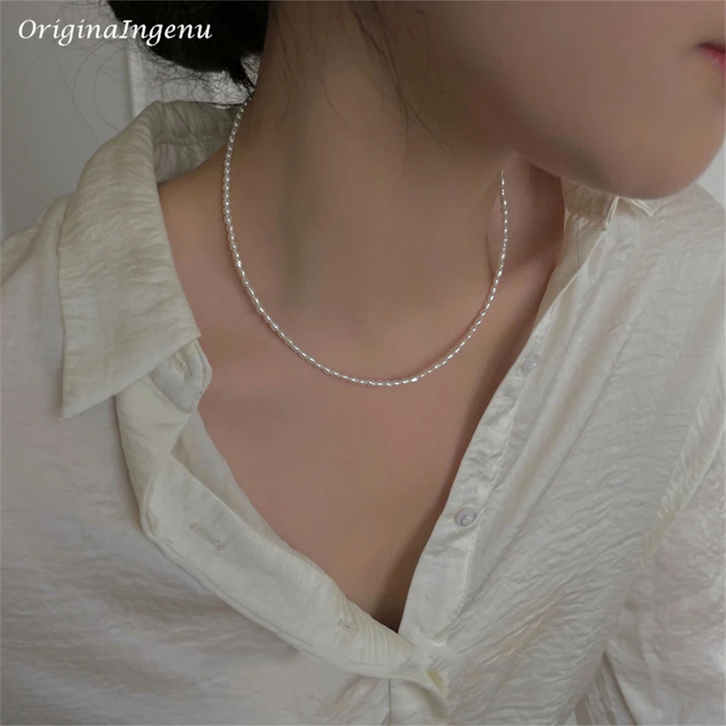 14K Gold Filled Natural Baroque Pearls Necklace Vintage Choker Handmade Pendants Boho Jewelry Gold Tarnish Resist Necklace