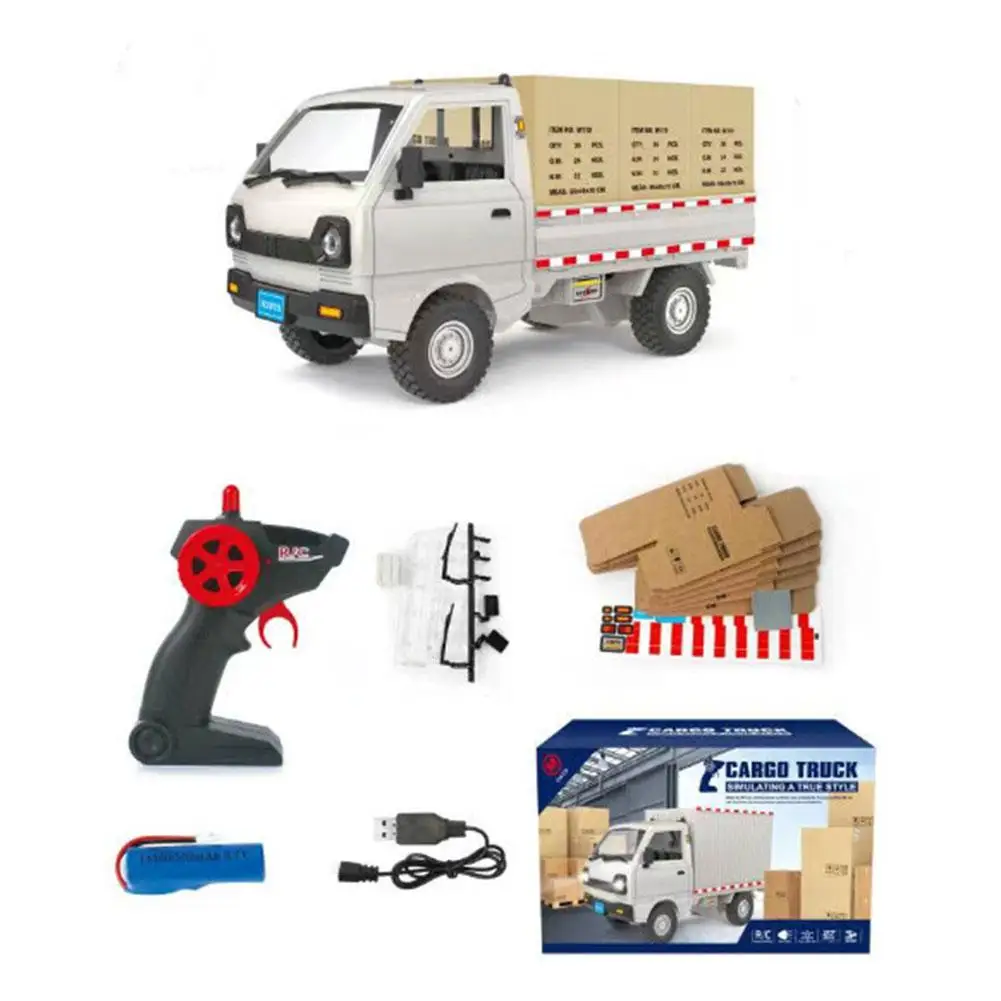 1:10/1:16 Wpl D12 Rc Car Simulation Drift Climbing Xmas Light Electric Gifts Cargo Birthday Rc Truck Model Led Toy J4J7