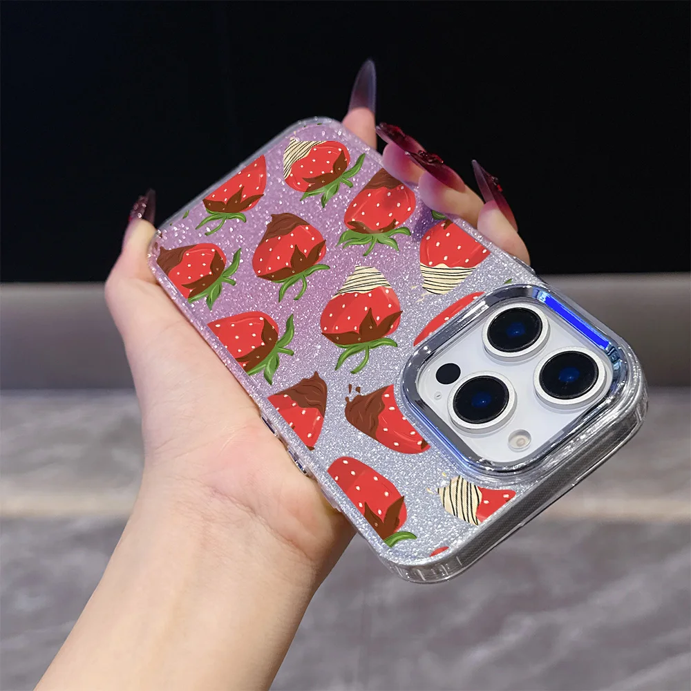 아트 밴디지 딸기 도금 폰 케이스 (OPPO Realme 14 12 13 11 C75 C65 C63 GT3 C55 C33 C31 Narzo 50 C35 Pro Plus 4G 5G 용)