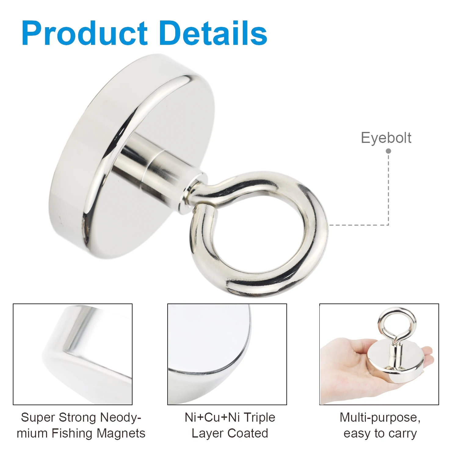 10-42mm Potente Magnete Gancio Super Potente Magnete Al Neodimio Forte Magnetico Iman Magneat Pesca Iman Magnetti Ima N52 Neomidio