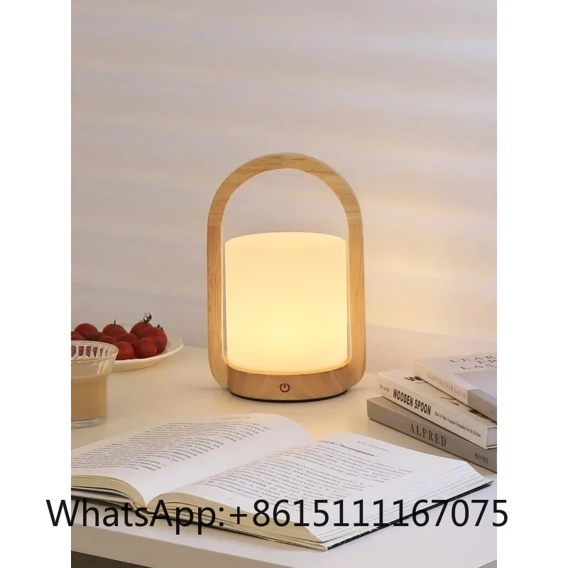 Japanese Nordic Simple Solid Wood Portable Table Lamp Warm Bedside Sleep Lamp For Bedroom Home Decor