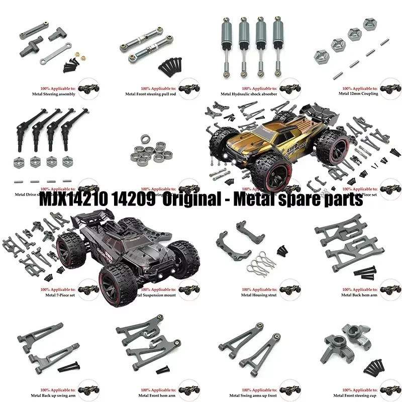 MJX Hyper Go 14210 14209 H14BM RC coche copa de dirección de Metal juego de brazo oscilante superior e inferior soporte de torre de choque cuerpo post piezas de mejora