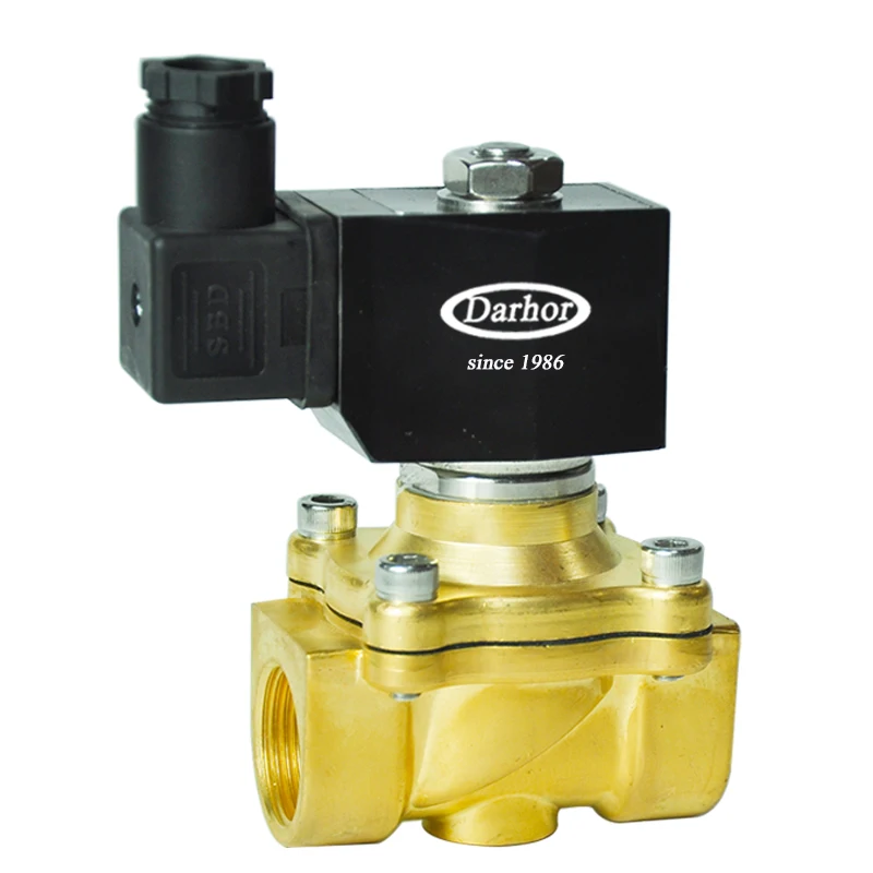 Latão água válvula solenóide, DW21-40, 12V, 1.5"