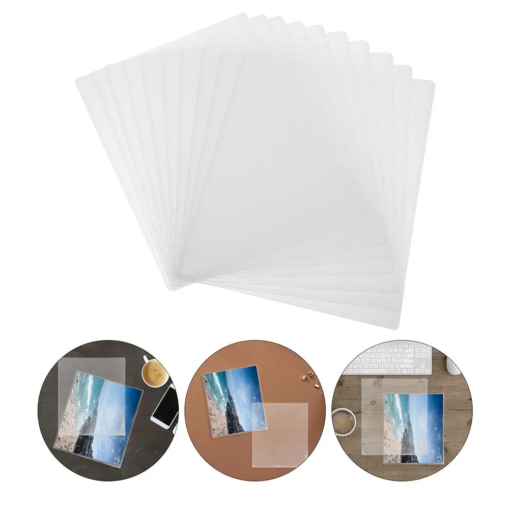 

8Pcs Clear Plastic Page Protectors 21.6x28cm Waterproof Picture Sleeves PVC Flexible Wrinkle-Resistant for Certificates Photos