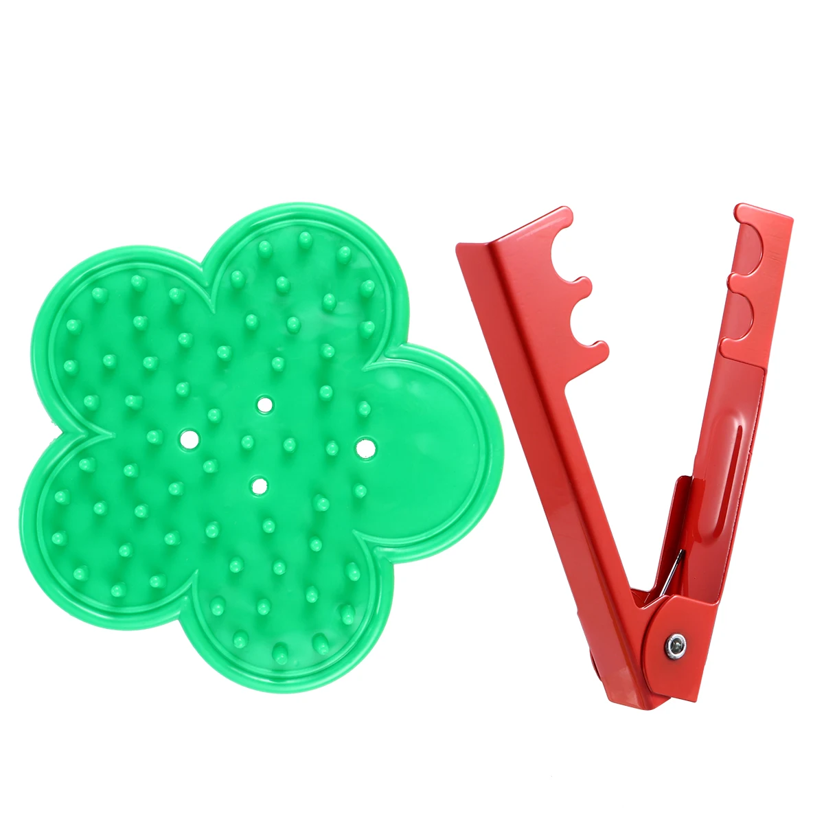 

1 set Red Stripper Kit Random Color Clips Durable Metal Floral Tool for DIY Bouquet Stripping Leaves from