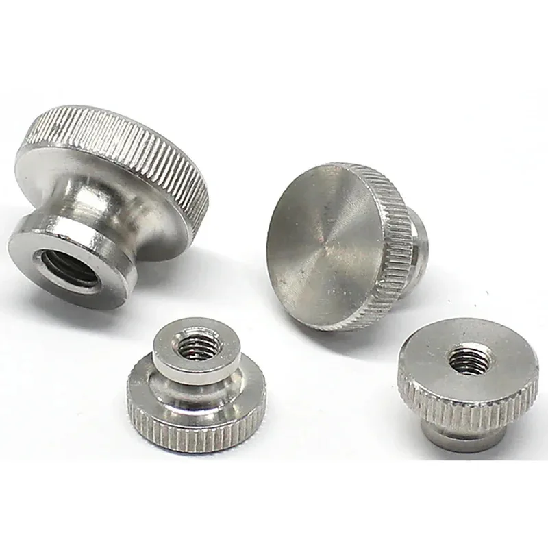 Tuerca moleteada de cabeza alta antideslizante para aplicaciones de ajuste fino Tuerca de tornillo manual de acero inoxidable 304 M3 M4 M5 M6 M8 M10 M12