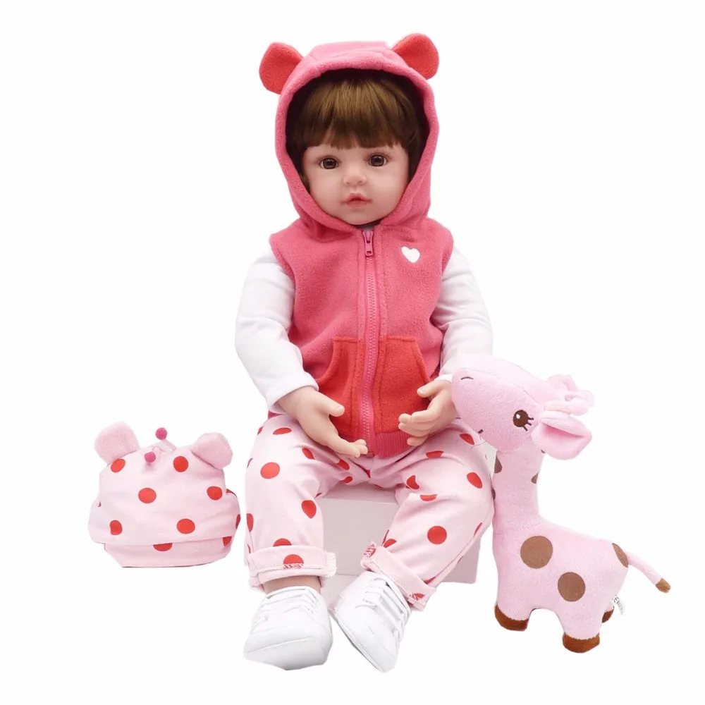 19inch 48cm Cloth Body Soft Silicone Reborn Baby Doll Toys Like Real Newborn Bebe Play House Boneca