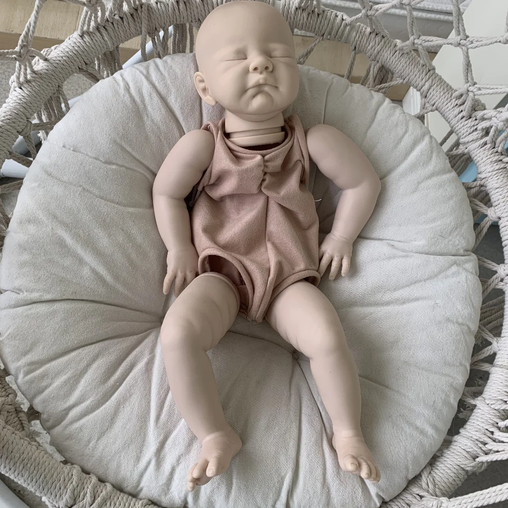 

22Inch Bebe Reborn Doll Kit Newborn Sleeping Baby August with COA Popular DIY Doll Kit Bebe Reborn Diy Doll Mold Toys for Girls