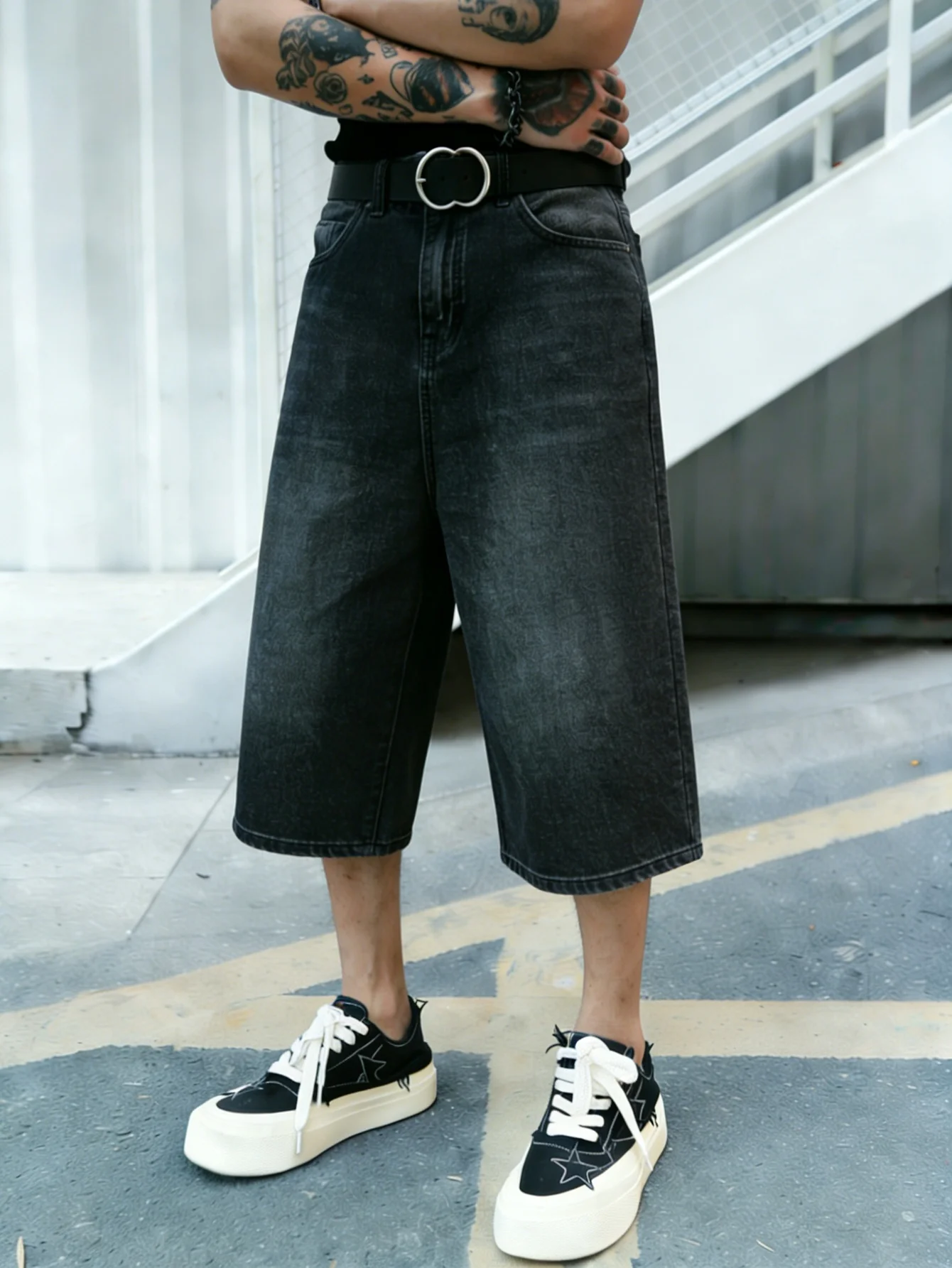 Shorts en jean noir non extens - Mens Fashion Denim avis et prix