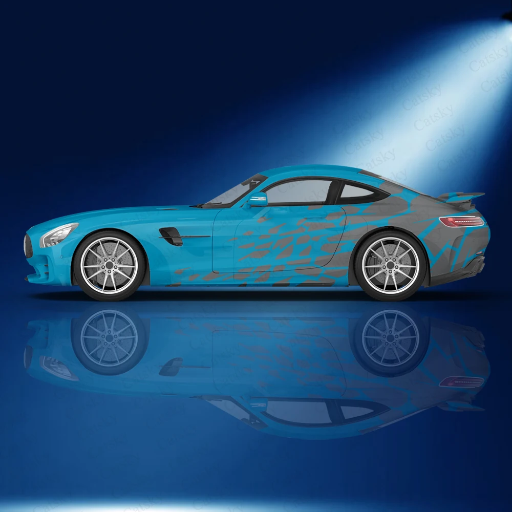 Kwadratowe nieregularne naklejki strona boczna z nadrukiem naklejek winylowych na zamówienie naklejki na nadwozie zdobią części samochodowe