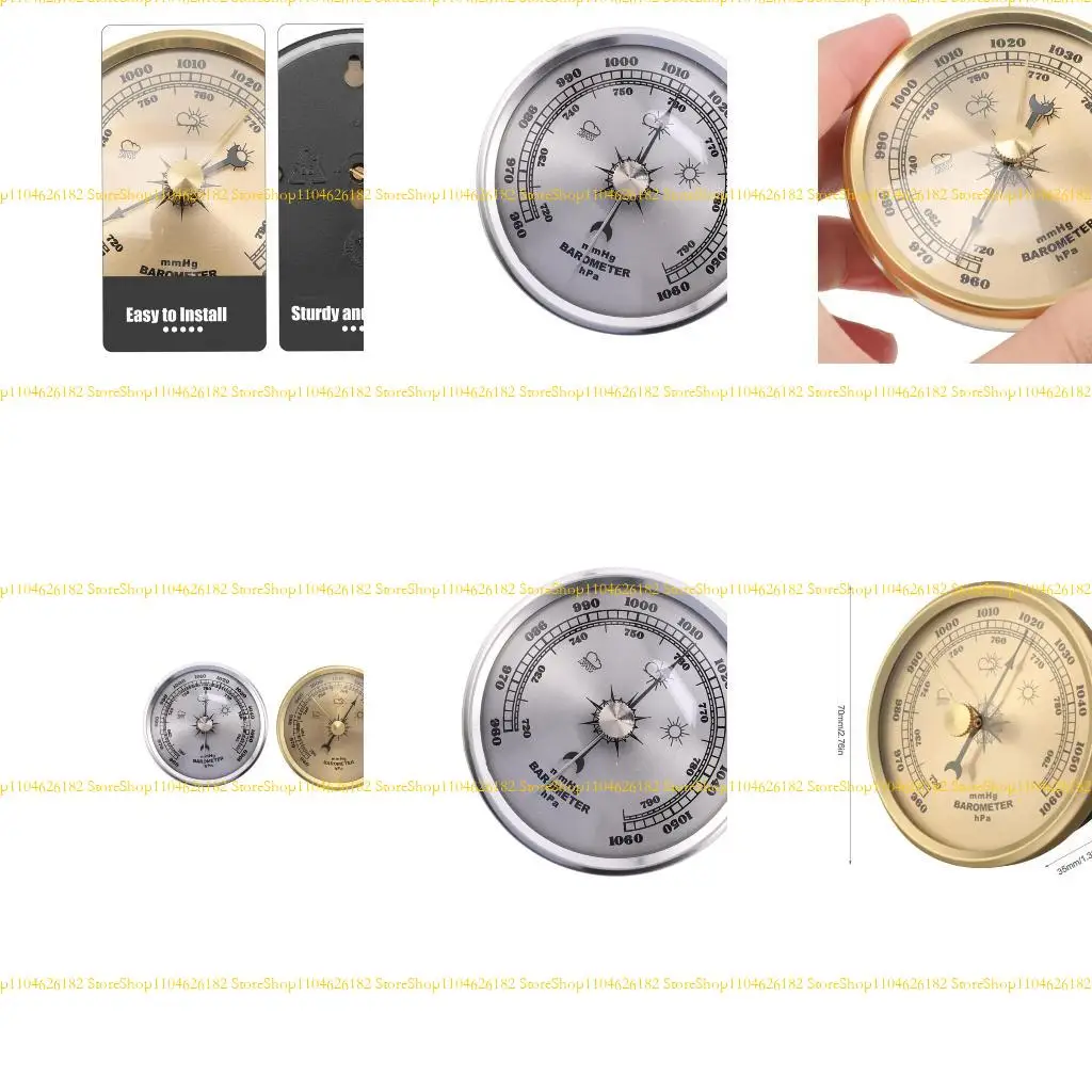 

Q2Q4 70mm Analog Barometer with Classical Design for Weather Monitoring And Outdoor Activity Stainless Steel Construction