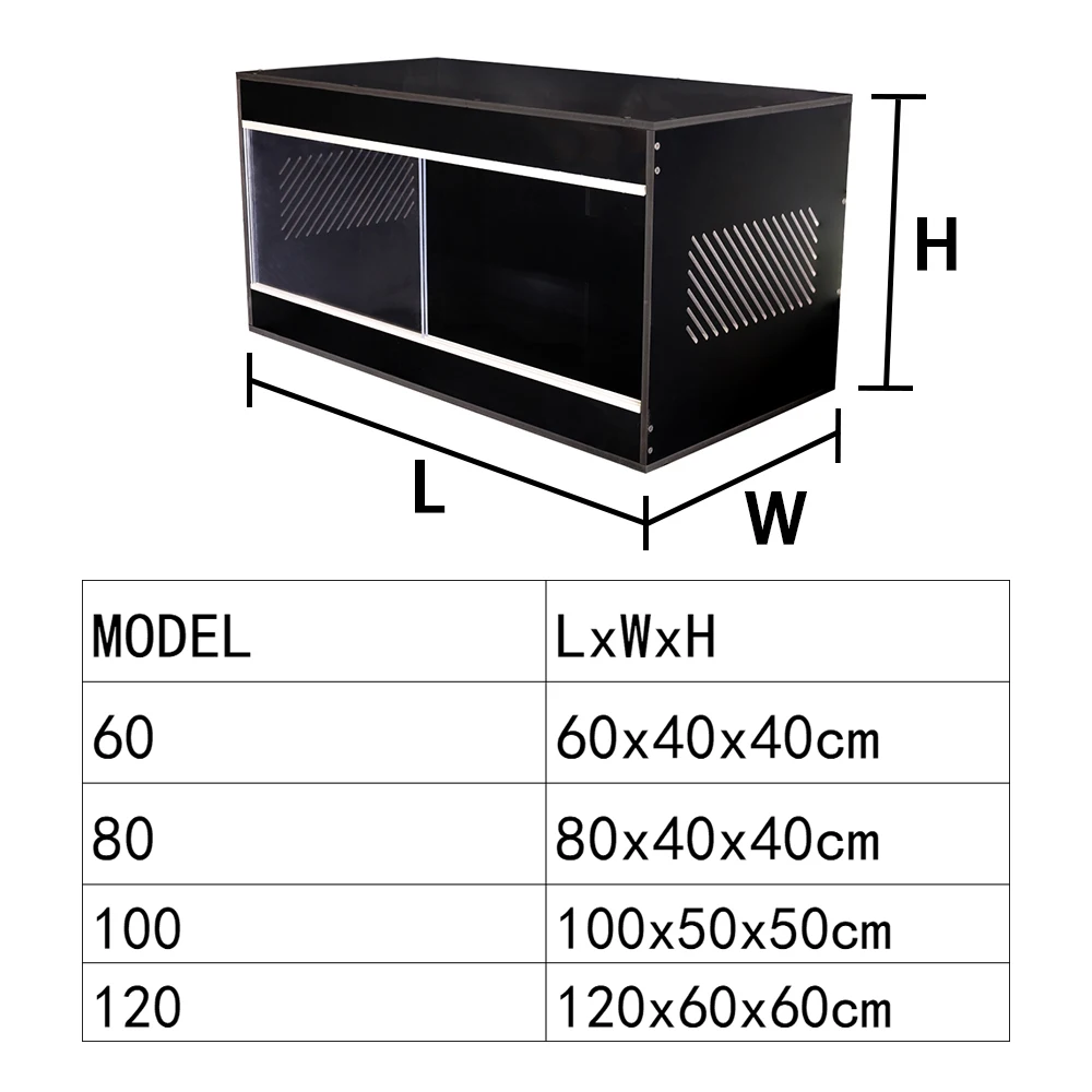 Wholesale 4x2x2 120 Gallon Black PVC Lizard Reptile Enclosure Tank Cage Habitat Terrarium Flat Packed In Boxes