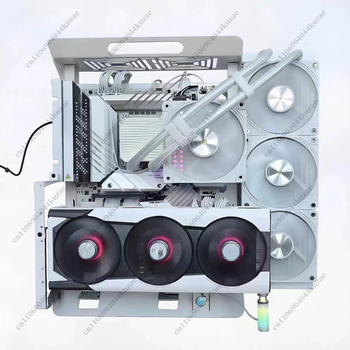 Open Frame Computer Case, Supports 240/360 Water & Air Cooling, ATX/MATX Frame, Vertical GPU Mount Modular Chassis