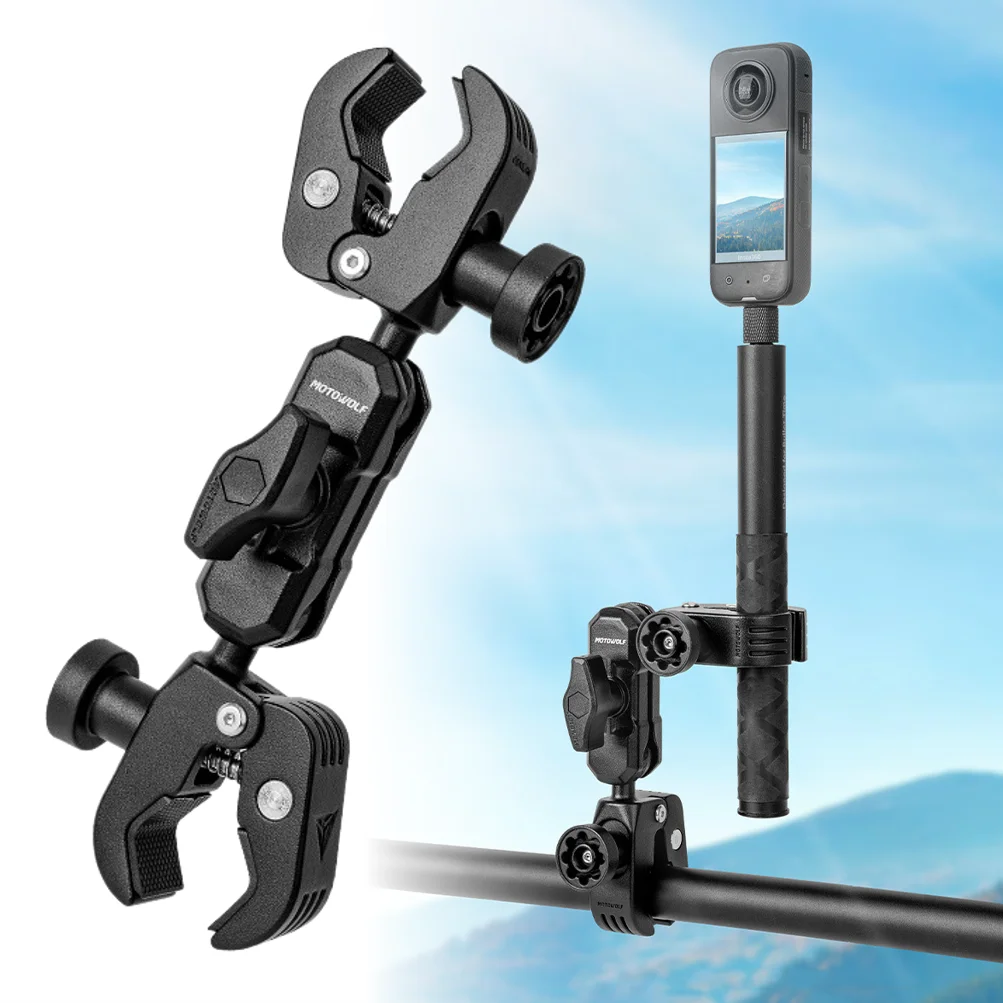 

Крепление для велосипеда и мотоцикла с быстрым креплением Magic Arm 360 ° Супер-зажим из алюминиевого сплава для камеры GoPro и экшн-камер