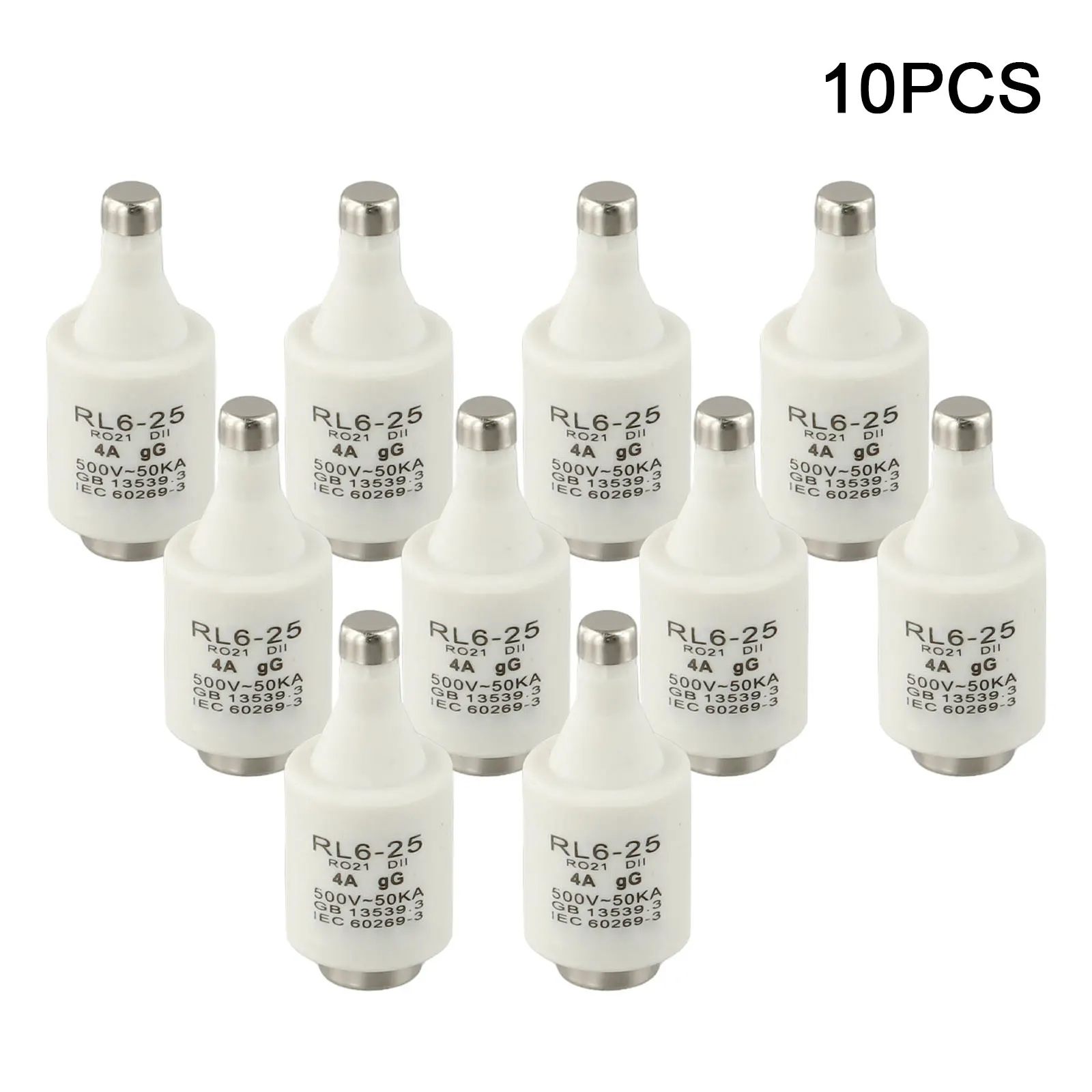 10pcs DII Fuses RL6-25R021 DII E27 Spiral Ceramic Fuses For GG Diazed Fuse Inserts 500VAC For Cable And Line Protection