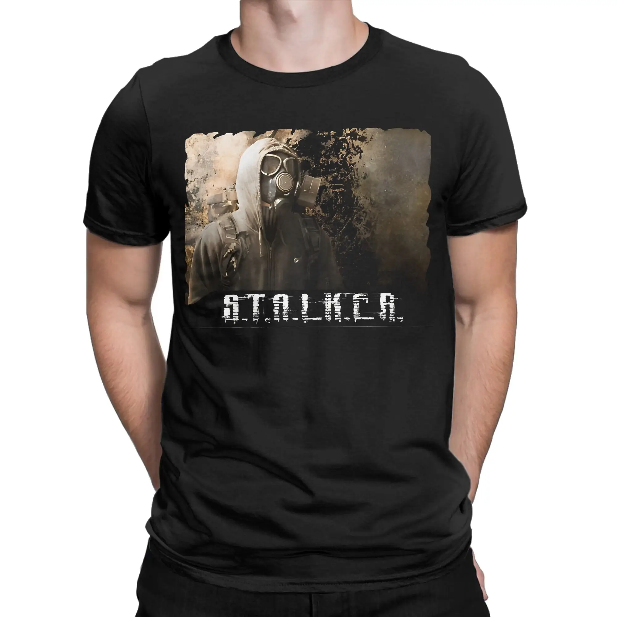 S.T.A.L.K.E.R  Tshirts Men Cotton Clothing Retro Stalker Round Neck Short Sleeve