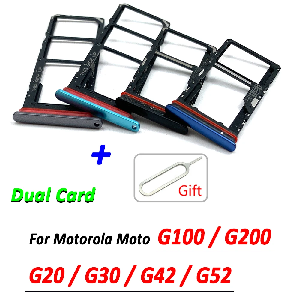 New SIM Card Tray chip slot drawer Holder Adapter Accessories Replacement With Pin For Motorola Moto G100 G20 G30 G200 G10