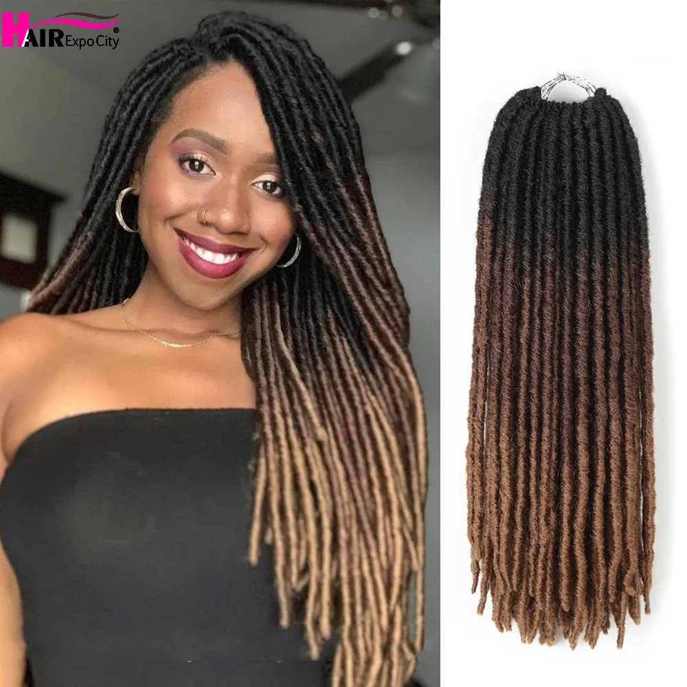 

Straight Faux Locs Crochet Braids 18Inch Synthetic Dreadlocks Hair Extensions 18Strands Ombre Gypsy Locs Crochet Hair Expo City