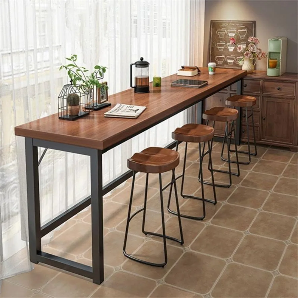 

Bar Table, Pub Table High Top Table Counter Dining Table Rectangular Sofa Console for Narrow Space, Dining Room