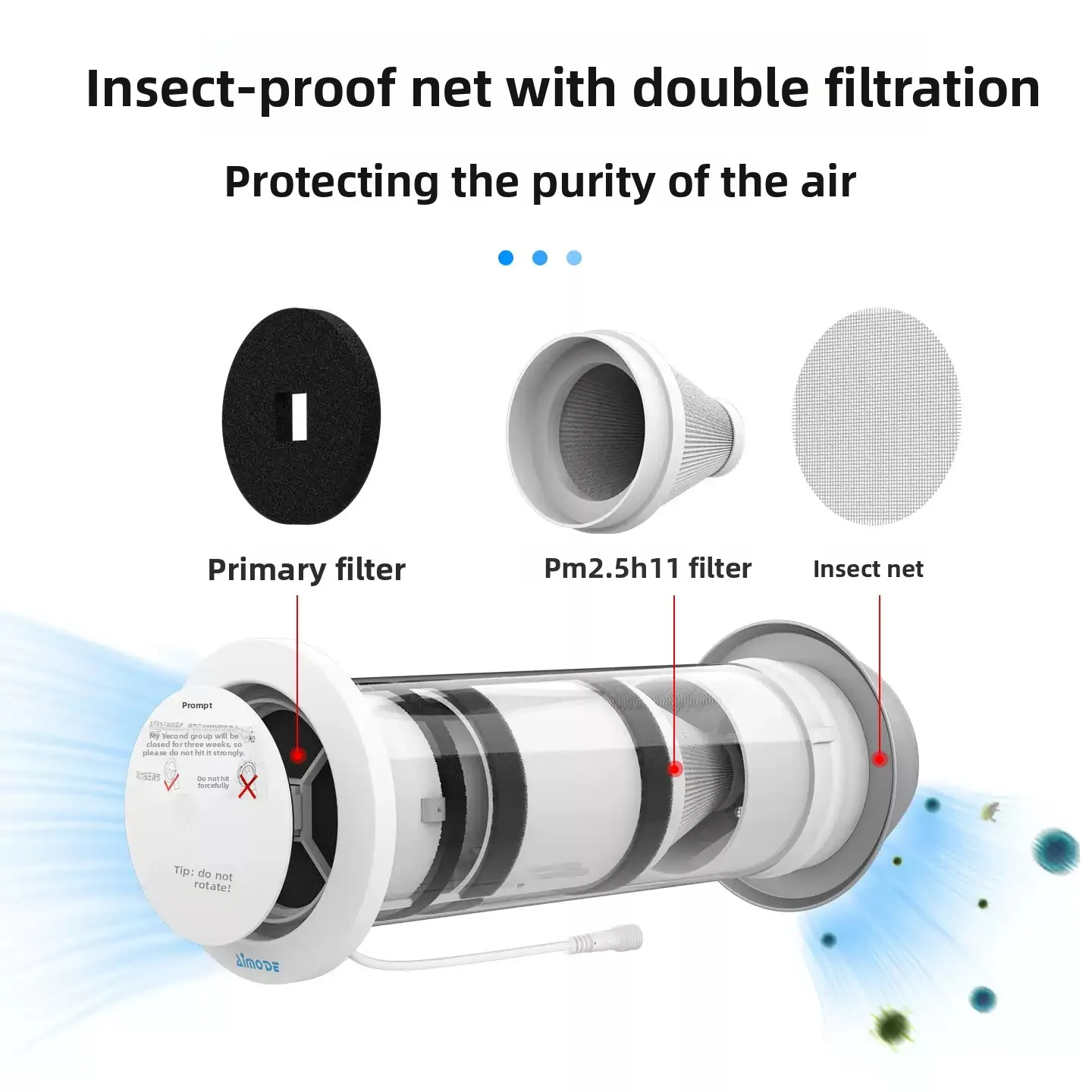 Wall Mounted HRV Heat Recovery Ventilator, Wifi Ductless Indoor Fresh Air Exchanger Recuperation Ventilation System
