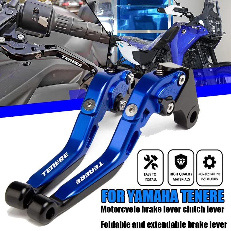 Para yamaha tenere 700/world raid/xtz700/sp alavanca de freio conjunto ajustável dobrável lidar com alavancas acessórios do motor peças