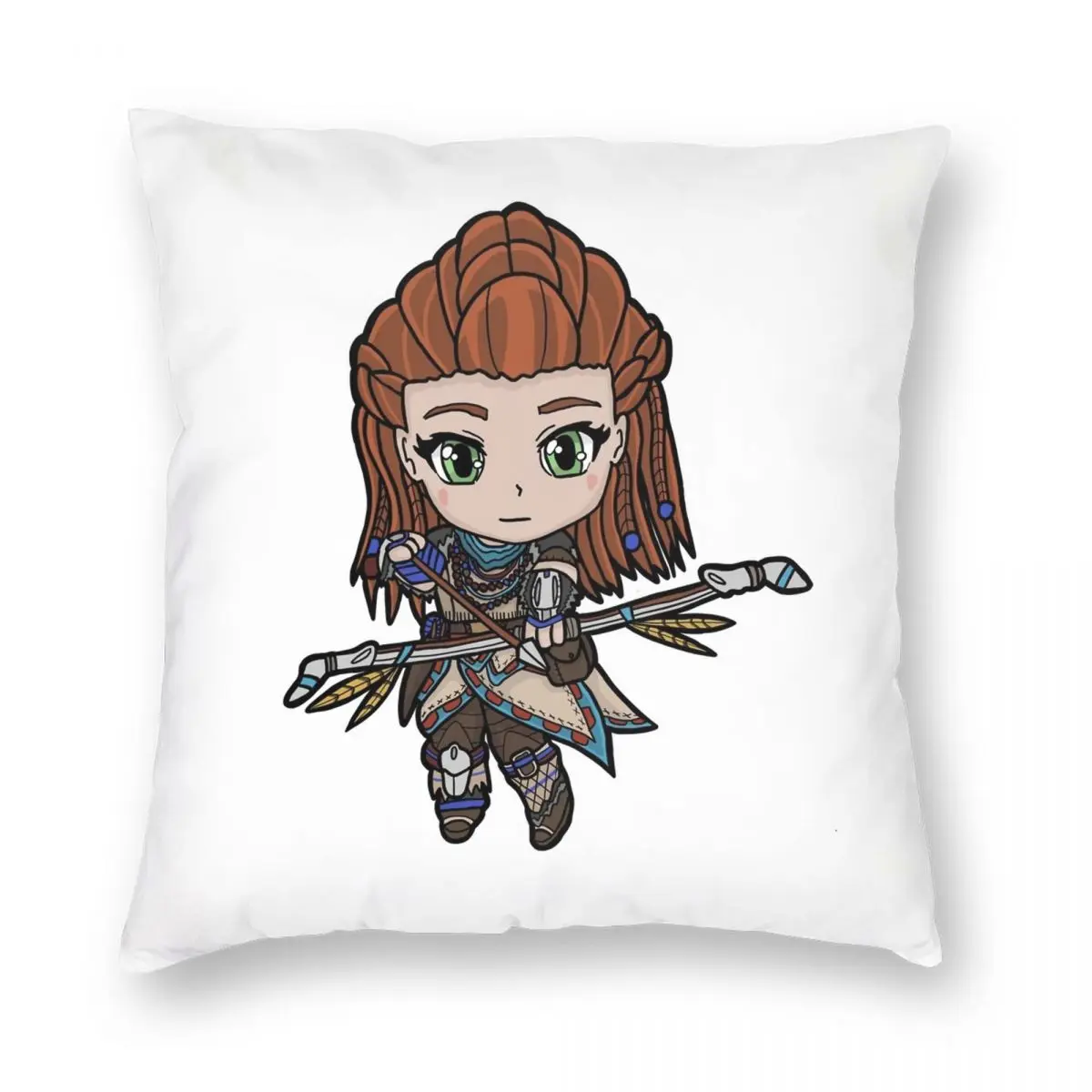 Aloy-funda de almohada de poliéster y lino con cremallera para el coche, funda de almohada con estampado de Horizon Zero Dawn, para cama y silla