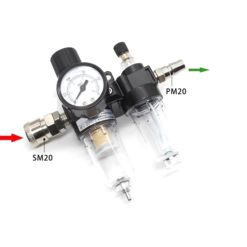 AFC2000 AFR2000 + AL2000 G1/4 Air Compressor Oil and Water Separator Air Filter Is Used to Reduce the Pressure Valve Regulator