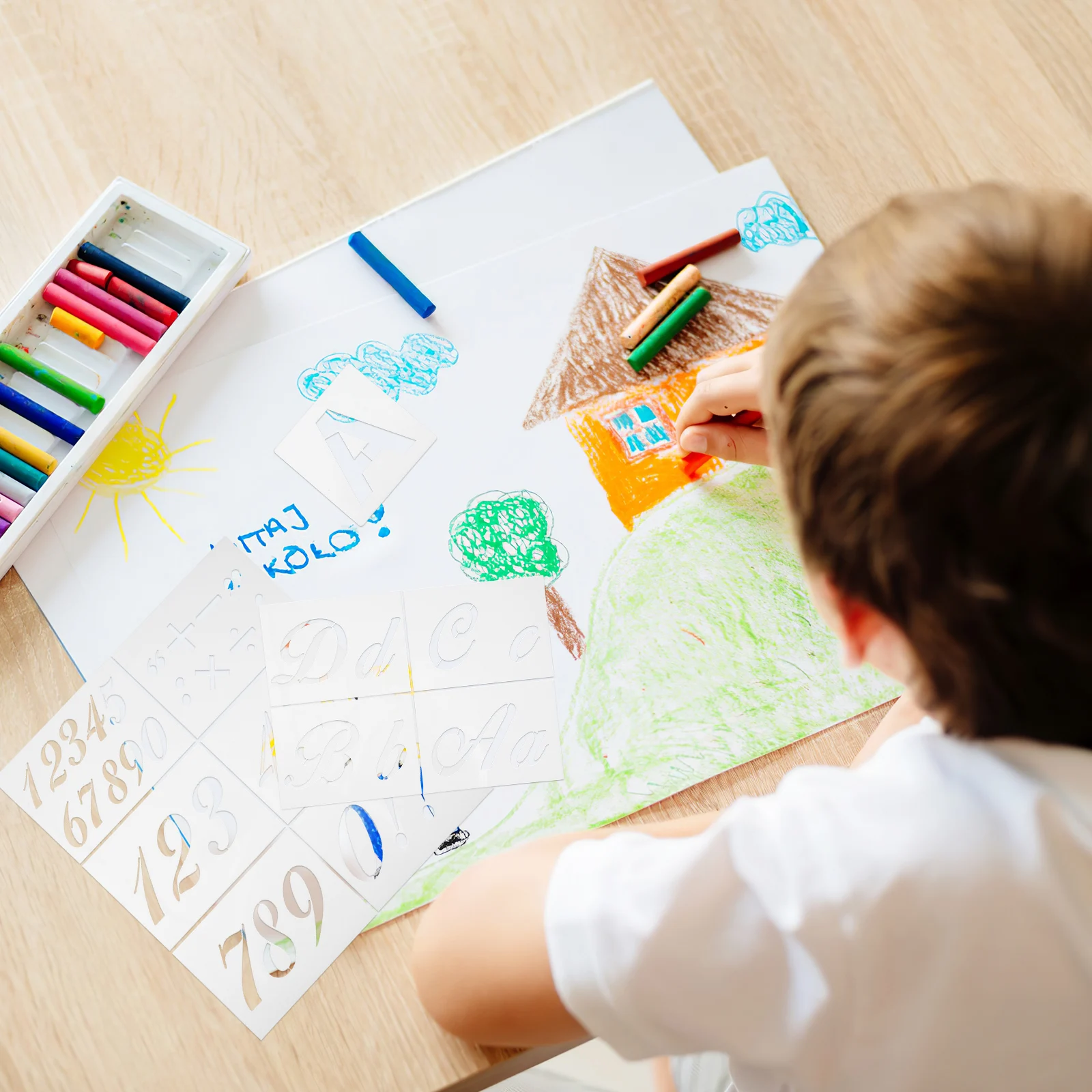 

Stencils and Templates for Painting Alphanumeric Small Lettering Alphabet Drawing