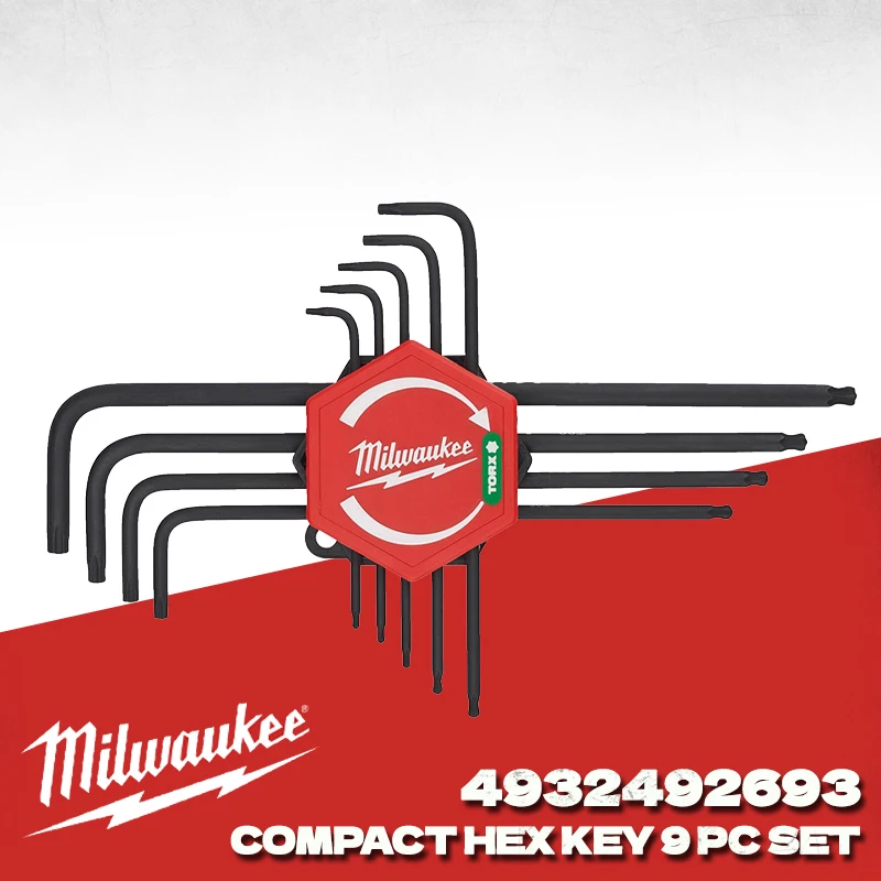 MILWAUKEE 4932492693 9PCS L-Form Torx Key Set For Torx Screw Milwaukee Hand Tools