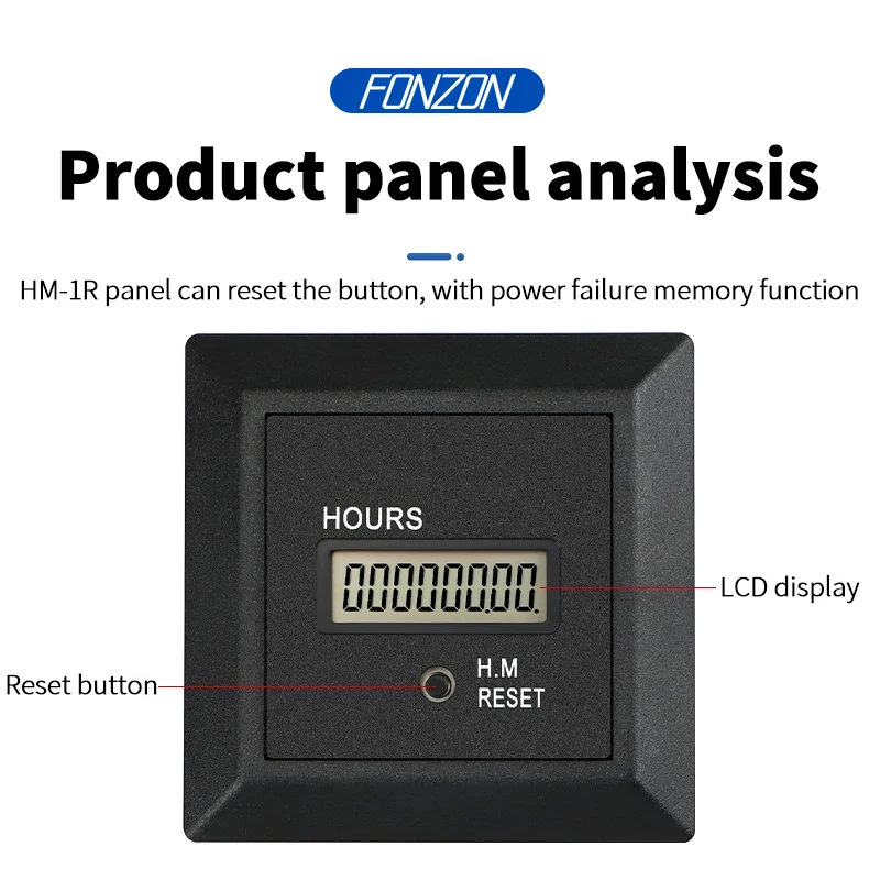 HM AC24-240V 0-99999.9 Hour Timer Function Electronic Hermetic Counter Digital Meter Gauge 50Hz for Electrician Tool