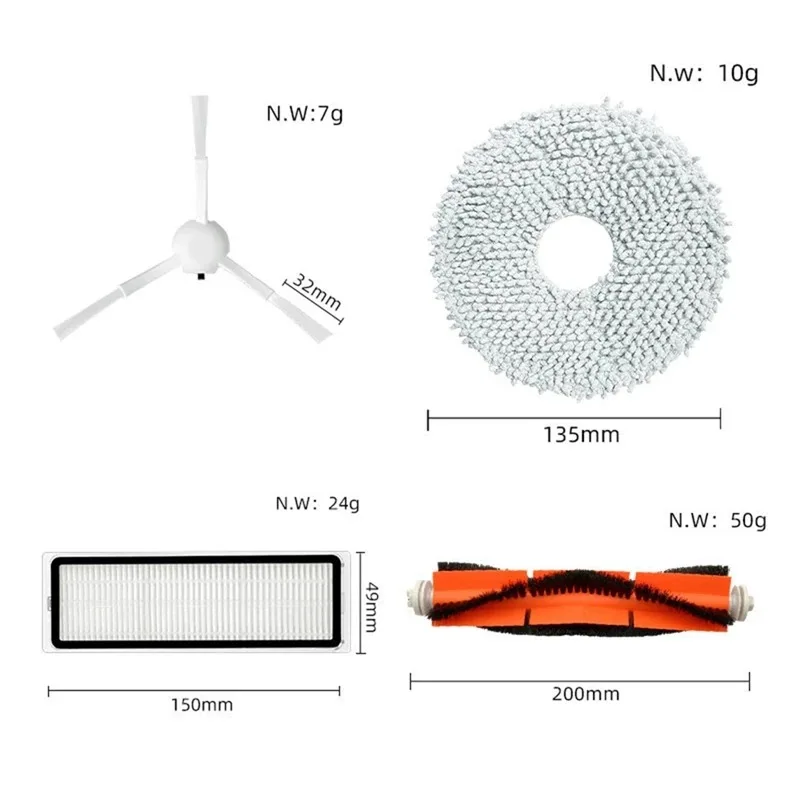 For Xiaomi Mijia B101CN Dreame S10/S10 Pro Robot Cleaner Side Main brush Hepa Filter Dust Bag Spare Part Replacement Accessorie