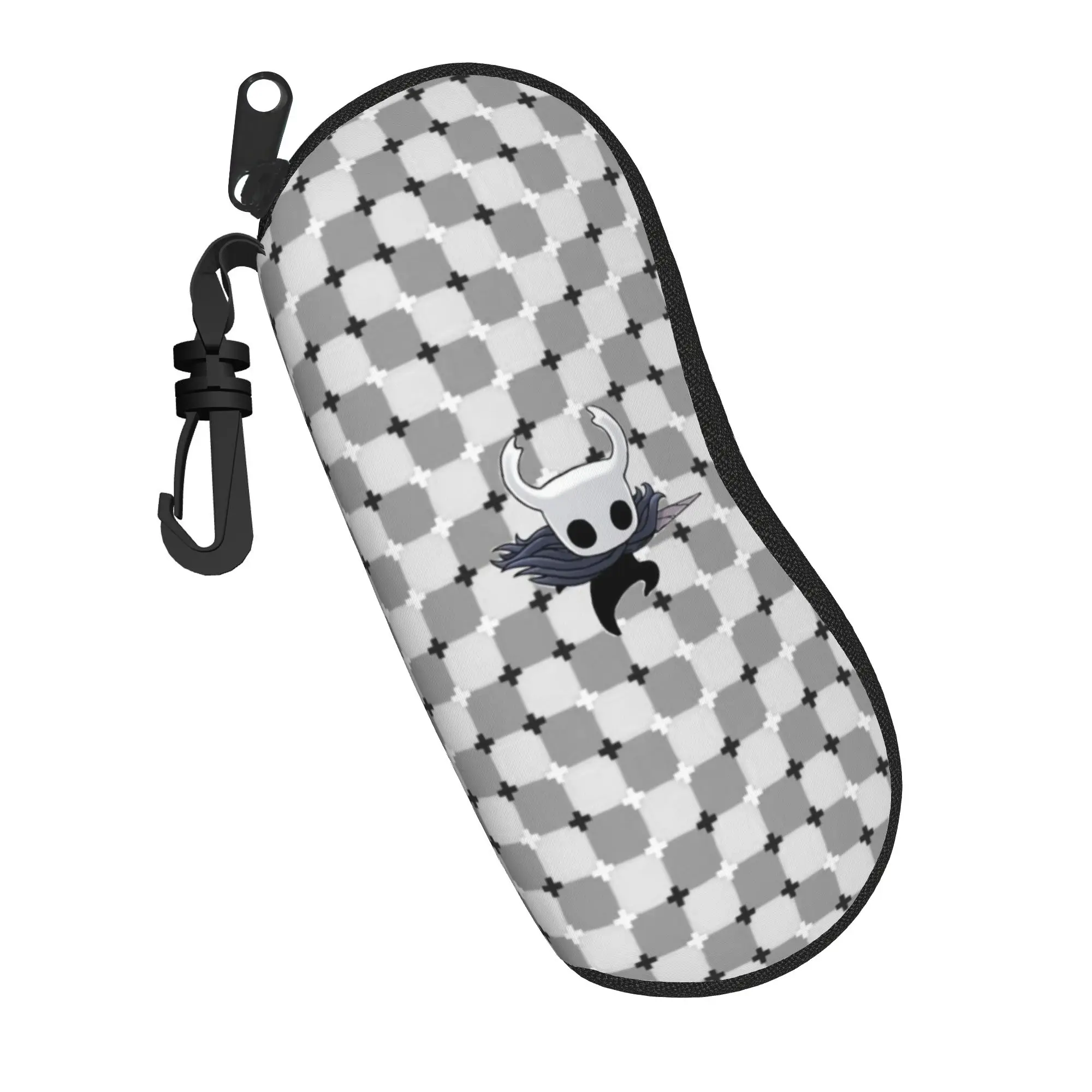 Cute Hollow knight silksong Glasses Case Student Zipper  Sunglasses Box Cartoon Eye Contacts Case