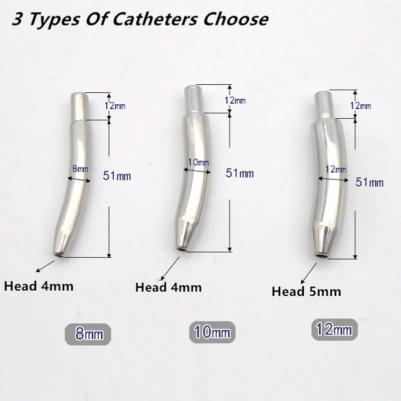 2020 New 316 Stainless Steel Male Chastity Device Cock Cage With Metal Catheter (8-10-12mm) BDSM Sex Toys Chastity Belt For Men