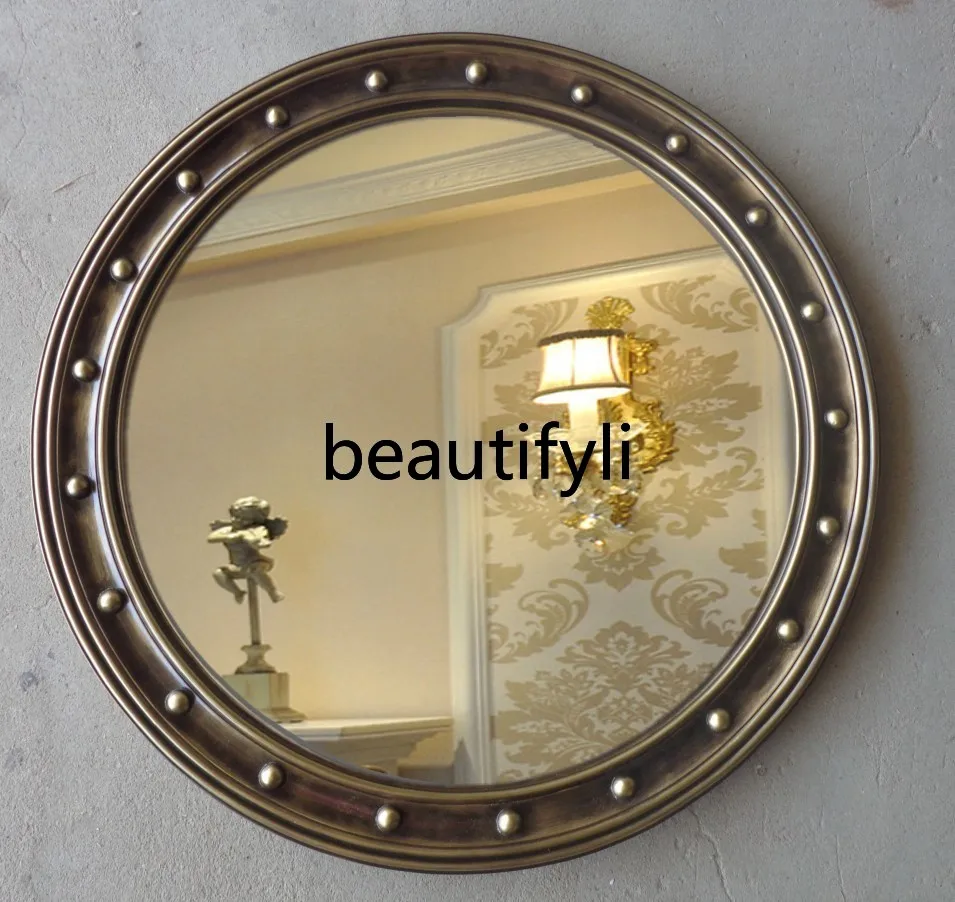 

European American Style Bathroom Mirror Decorative Entrance Mirror Wall Decoration Wall Hanging Mirror