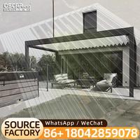 Automatic Outdoor Furniture Electric Opening Aluminium Brackets  Roof Side Curtain for Garden Patio Backyard Pergola