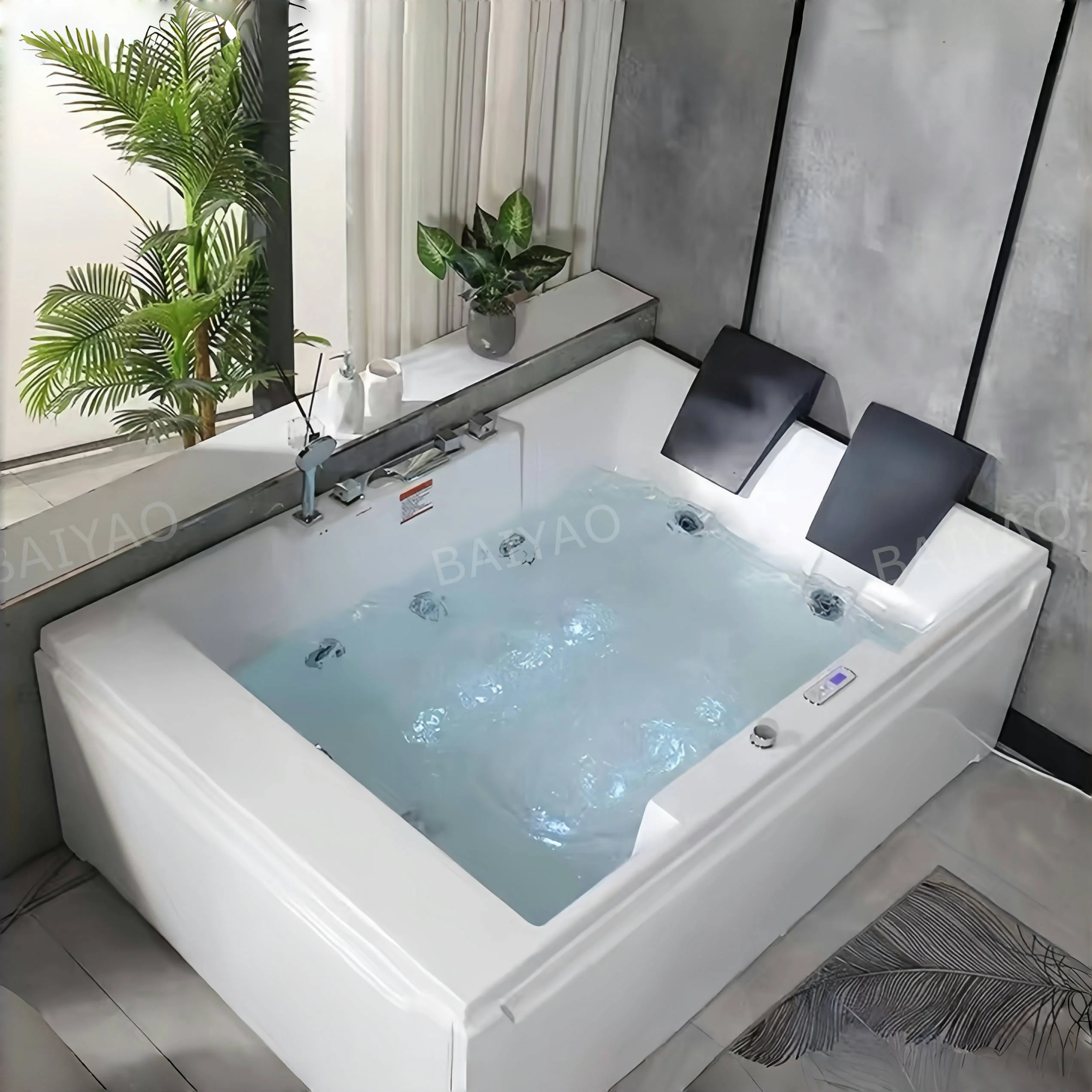 

2 Person Indoor Jacuzzi Bathtub Whirlpool Massage Spa Tub With Air & Water Jets For Romantic Couple Jakuzzi AO403G
