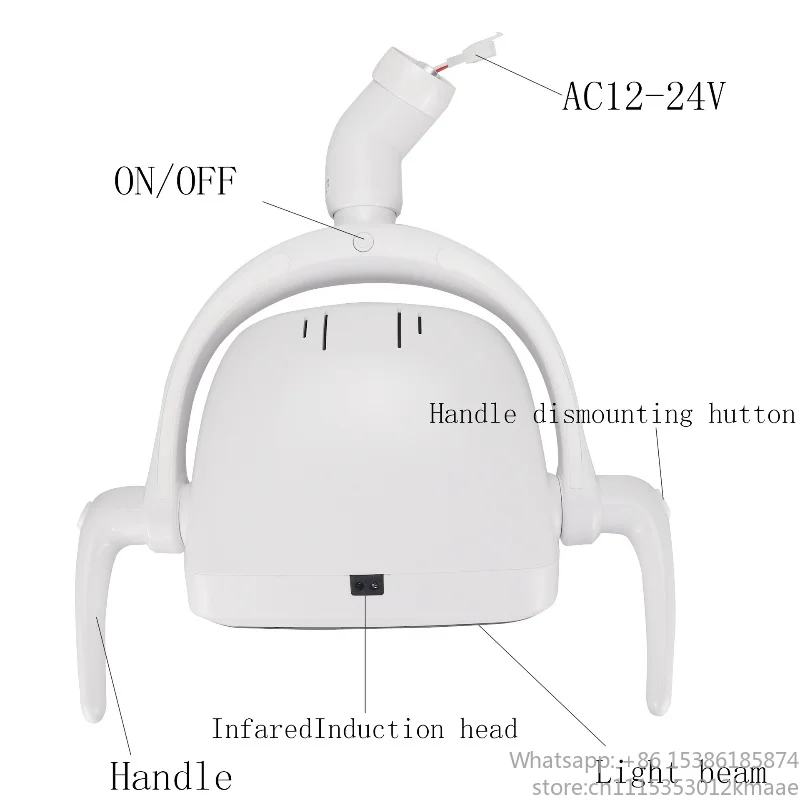 Vequyn 20W LED Dental Oral Surgery Light for Chair Unit, 8000–22000 Lux Cold Shadow-Free Lamp, Dual Interface (22mm/26mm)
