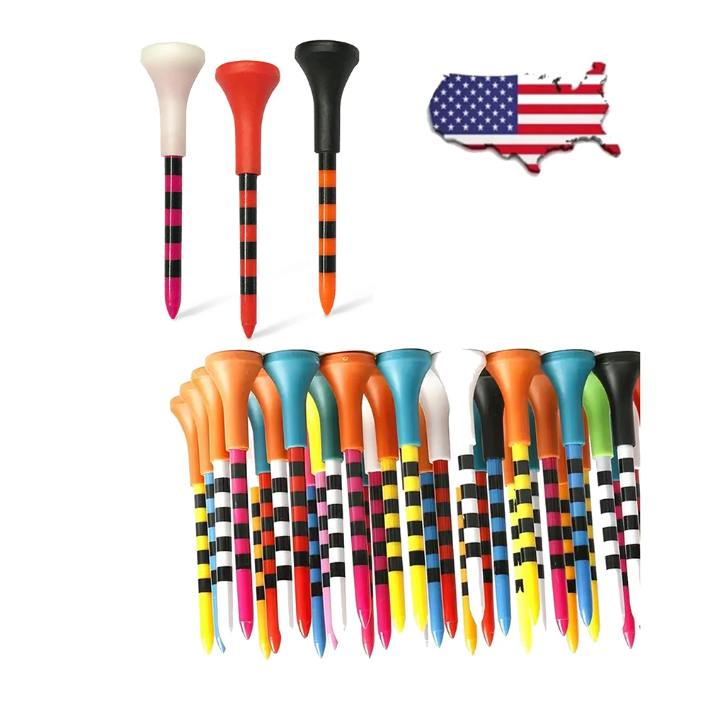 

50 шт. держателей для гольф-тей (83 мм/70 мм), небьющиеся, профессиональные, цветные, снижающие трение, для контроля бокового отскока, аксессуары для гольфа, для использования на поле для гольфа