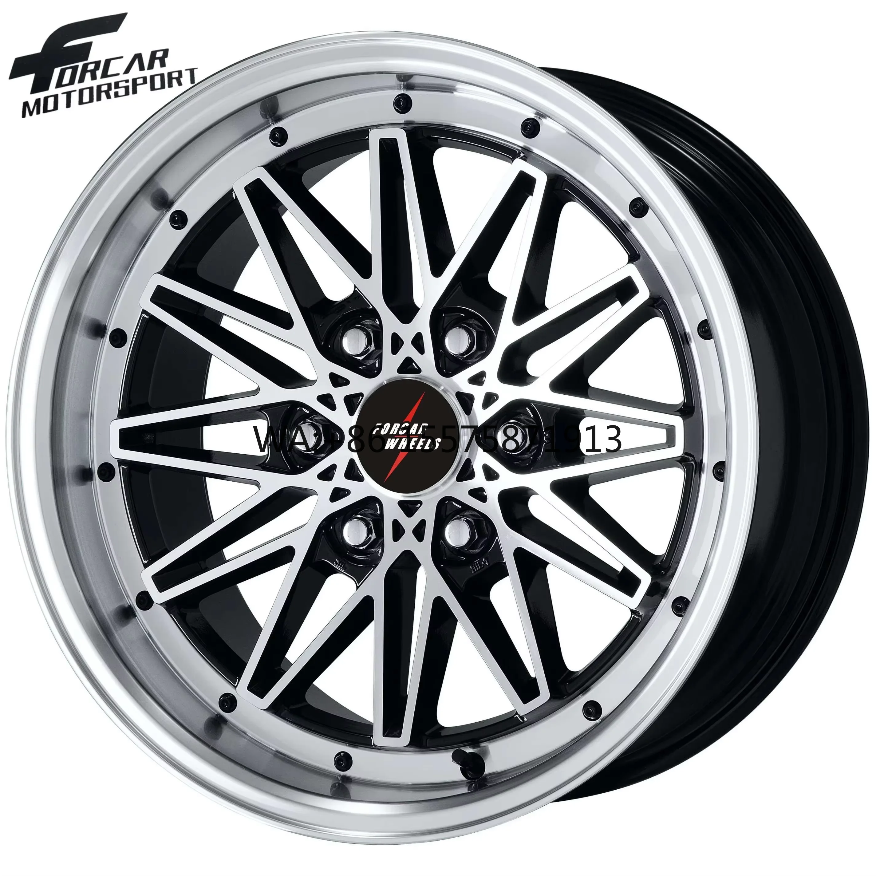 

16-24-дюймовые легкосплавные кованые диски Forcar Motorsport с глубоким вогнутым профилем, глянцевые черные, с проточенной лицевой поверхностью и ободом, большой объем, для автоспорта