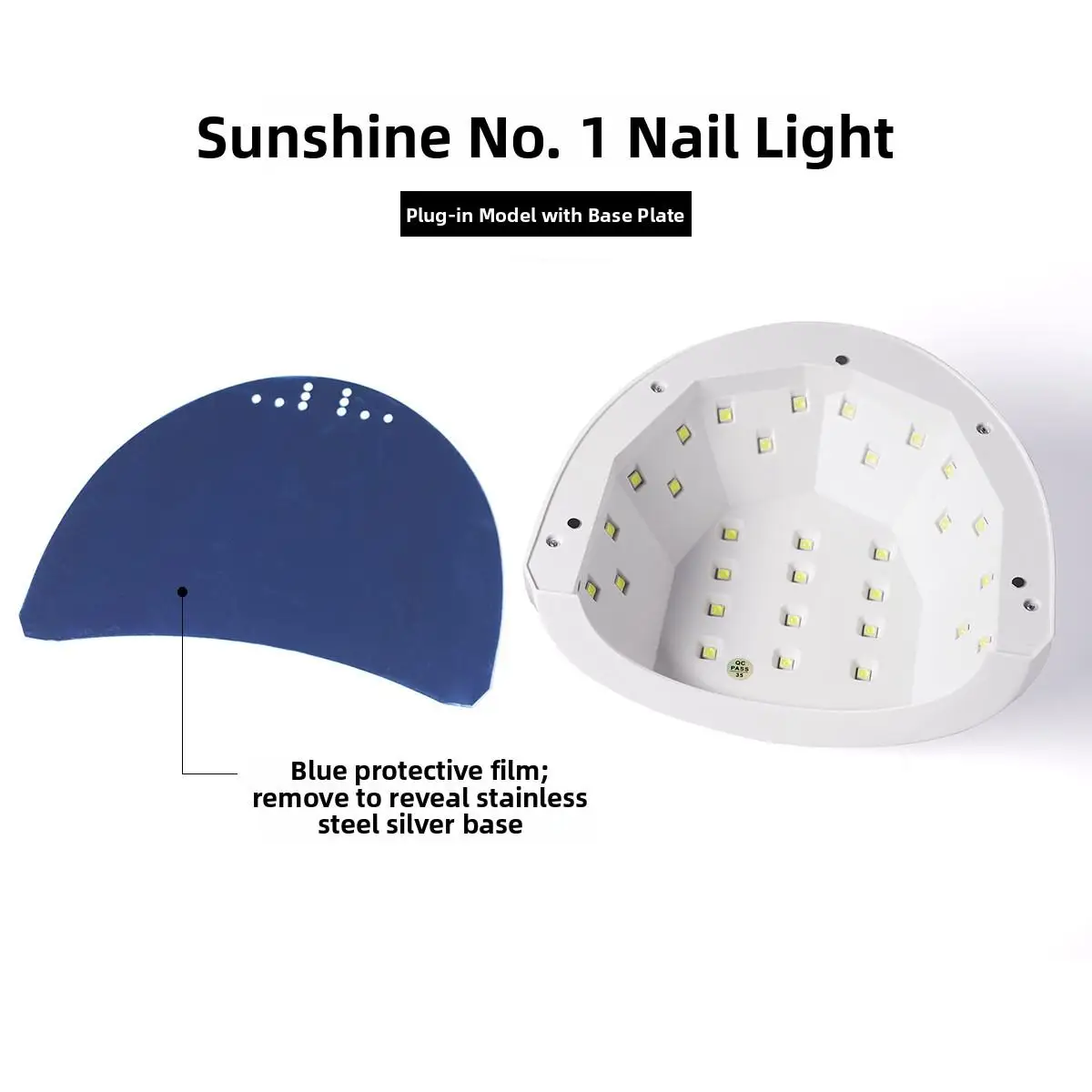 Sunone Sunshine No.1 48W Lâmpada para unhas Máquina de fototerapia LED branco Plug-in Lâmpada de cozimento para cura por indução de arte em unhas