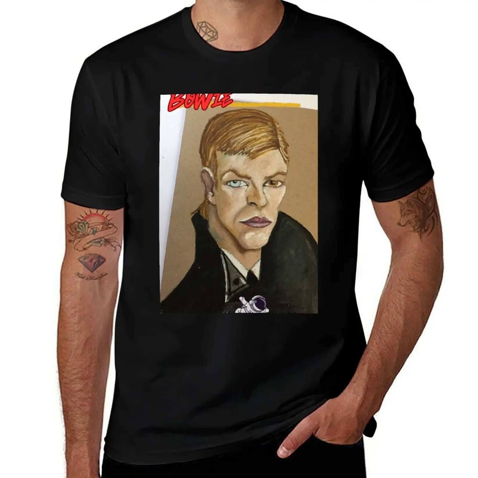 

Bowie, colour sketch T-Shirt graphic t shirts new edition customs Short sleeve tee men
