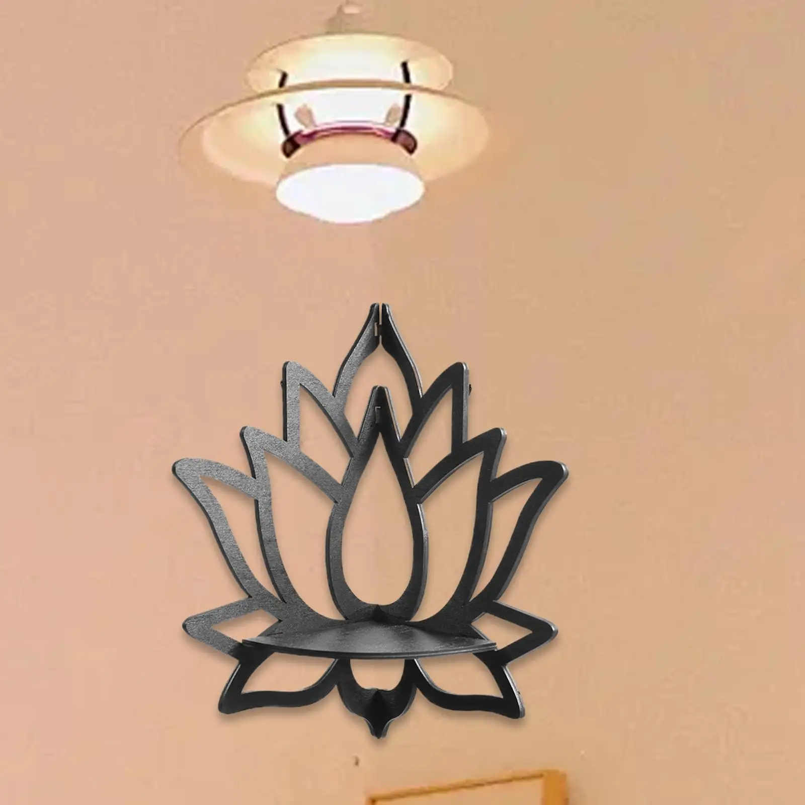 Floating Corner Shelf Display Aesthetic Spiritual Lotus Flower Corner Shelf for Bedroom Wall Decor Storage Home Kitchen Bathroom